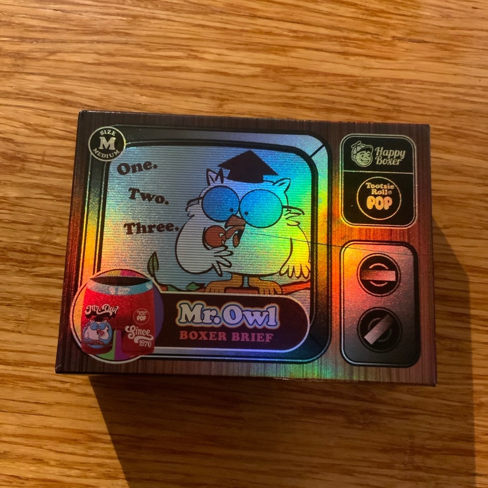 Mr. Owl Tootsie Roll Pop Happy Boxer Brief Underwear Men's Size M 32-34 NIB